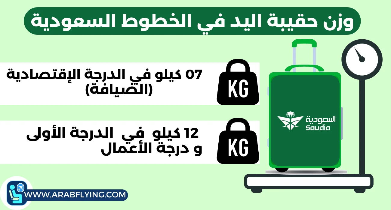 وزن حقيبة اليد في الخطوط السعودية