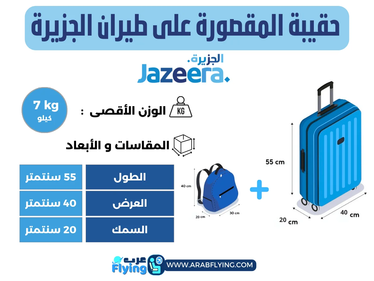 وزن الشنط على طيران الجزيرة